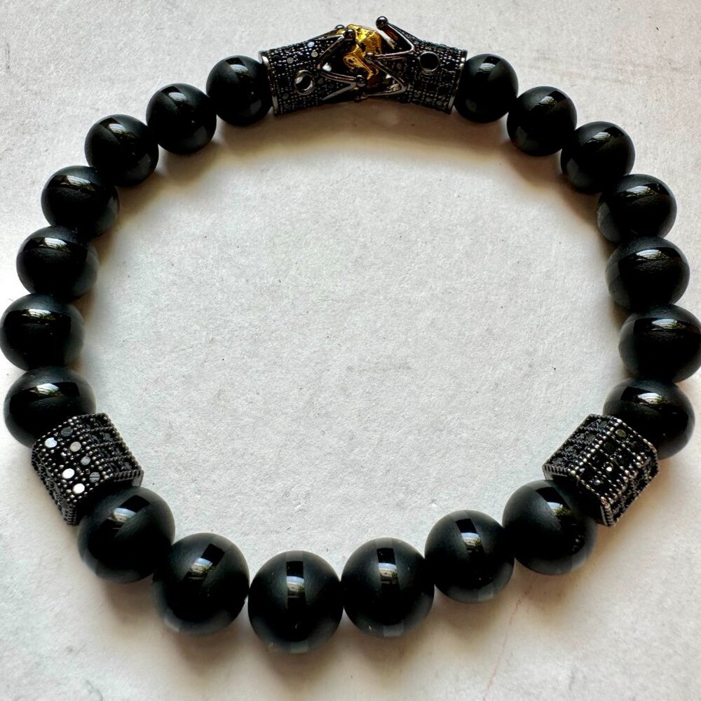 Onyx Princess Stretch Statement Bracelet  7"
